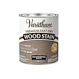 Varathane Premium Fast Dry Wood Stain | 1 Hour Dry Time | 1 Coat Color | Interior Wood Stain | Furniture, Cabinets, Doors, Trim | Quart | Weathered Gray