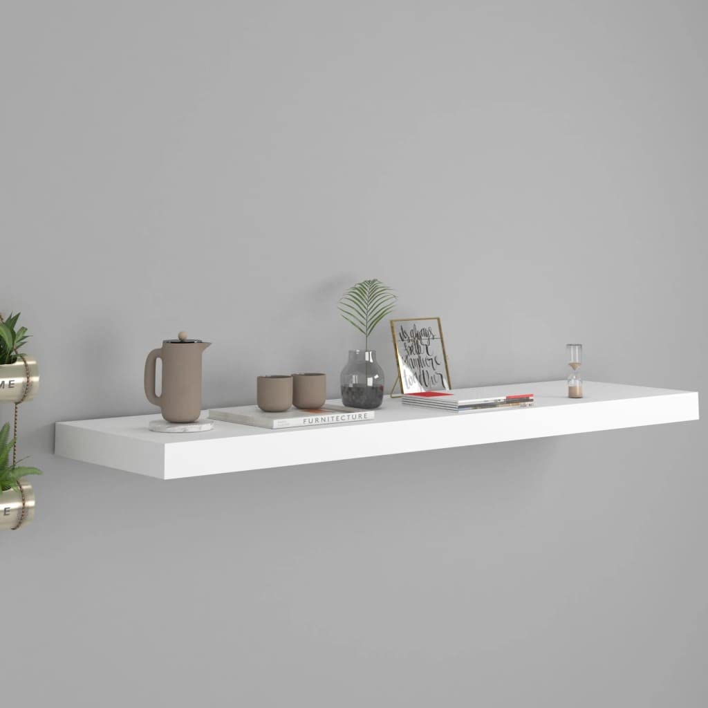 TYUHDUYUR Floating Shelf Wall Shelves & Ledges Floating Wall Shelf White 90x23.5x3.8 cm MDF Furniture
