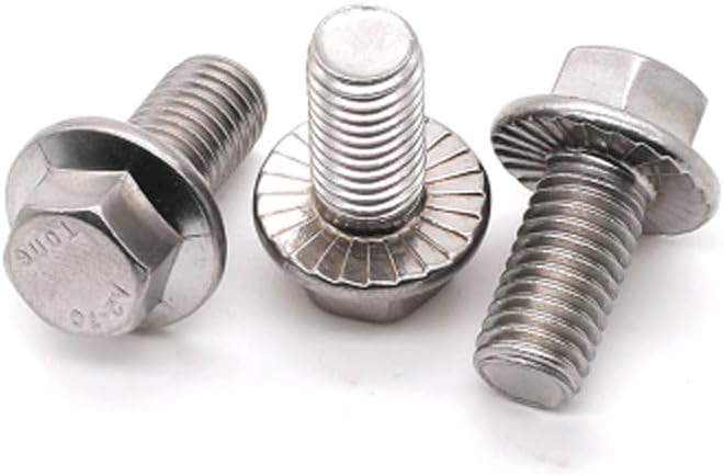 M8 Hexagon Screw Flan head With Pad Bolts Non-slip Screws 16-50mm Length (Thread Diameter: M8x50mm(2pcs))