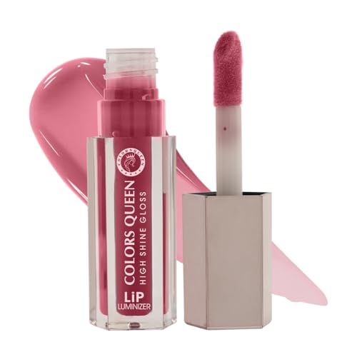 Image of Colors Queen Lip Luminizer Gloss | Non-Sticky & High Shine Glossy Finish | Gives Fuller Lip Effect & Extra Hydration | Long Lasting Lip Gloss for Women Enriched with Shea Butter (Peony, 9ml)