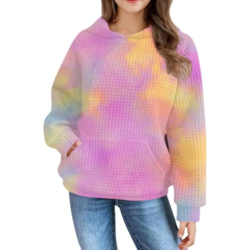 Cute Hoodies for Teen Girls Tie Dye Trendy Preppy Hooded Sweatshirts Pullover Tops Loose Kids Oversize Girls Hoodies4