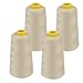 4 Pack of 6000 Yard Spools Beige Sewing Thread All Purpose 100% Spun Polyester Overlock Cone (Upholstery, Canvas, Drapery, Beading, Quilting)