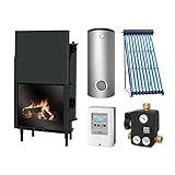 Leistung wasserseitig: 8,2 kW Edilkamin KS1959 H2Oceano 15 CS Komplett-Set + Solarthermie-Set 3 (9 m²) + Pufferspeicher TPSR 825 mit 1 SWT