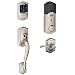 Schlage Connect Camelot Touchscreen Deadbolt with Built-In Alarm and Handleset Grip with Accent Lever, Satin Nickel, FE469NX ACC 619 CAM RH, Works with Alexa