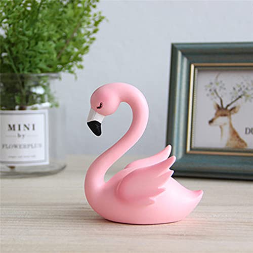 Kaiwern Pink Cake Topper, Resin Flamingo Cake Decorations Figures Handmade Decor Ornaments, Decorative Themed Party Favor Decoration Supplies #TOP1