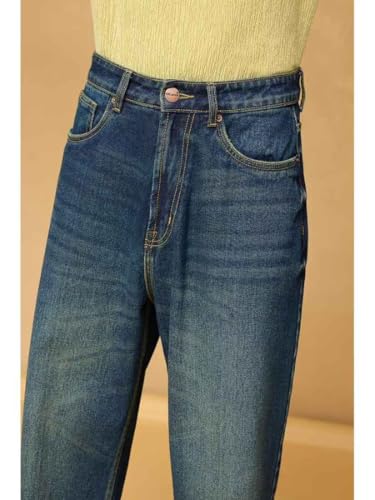 Image of M Q Denim Men's Straight Fit Jeans | Mid Wash Whisker Spray | Comfortable Cotton Denim for Daily & Casual Wear