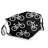 HUASiHIFI Graphic Bicycle Black Face Masks Washable Reusable Masks Bandanas Balaclavas for Unisex Outdoors Sports, 20cm