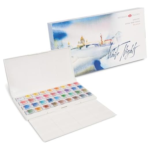 White Nights Watercolour Set de Pintura de Acuarela Sólida, Colores, Blanco, 36 Unidad (Paquete de 1)