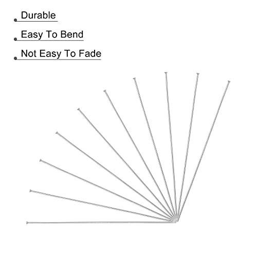 Meccanixity 600Pcs Flat Head Pins For Jewelry Making 22 Gauge Silver 40Mm Stainless Steel Flat Head Pins Jewelry Head Pins For Craft Earring Bracelet Necklace Pendant Supplies #TOP3