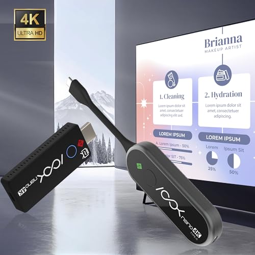 Image of RGBlink Ask Nano 4K Wireless Presentation Kit,Wireless Screen Sharing USB-C Transmitter & HDMI Receiver for Conference Room & Classroom, Cast Screen Content to TV from Computer
