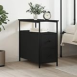  Tidyard Table de Chevet Table de Nuit Armoire de Lit Meuble de Chambre à Coucher Noir 30x60x60 cm Bois d\'ingénierie