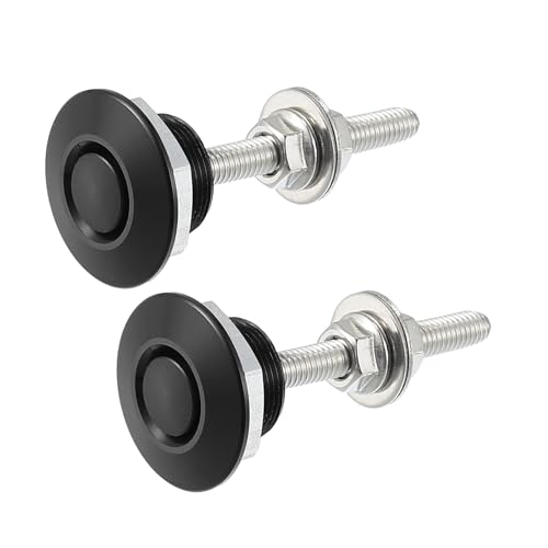 Image of X AUTOHAUX Aluminum Alloy Quick Release Hood Pin Lock Black Pack of 2