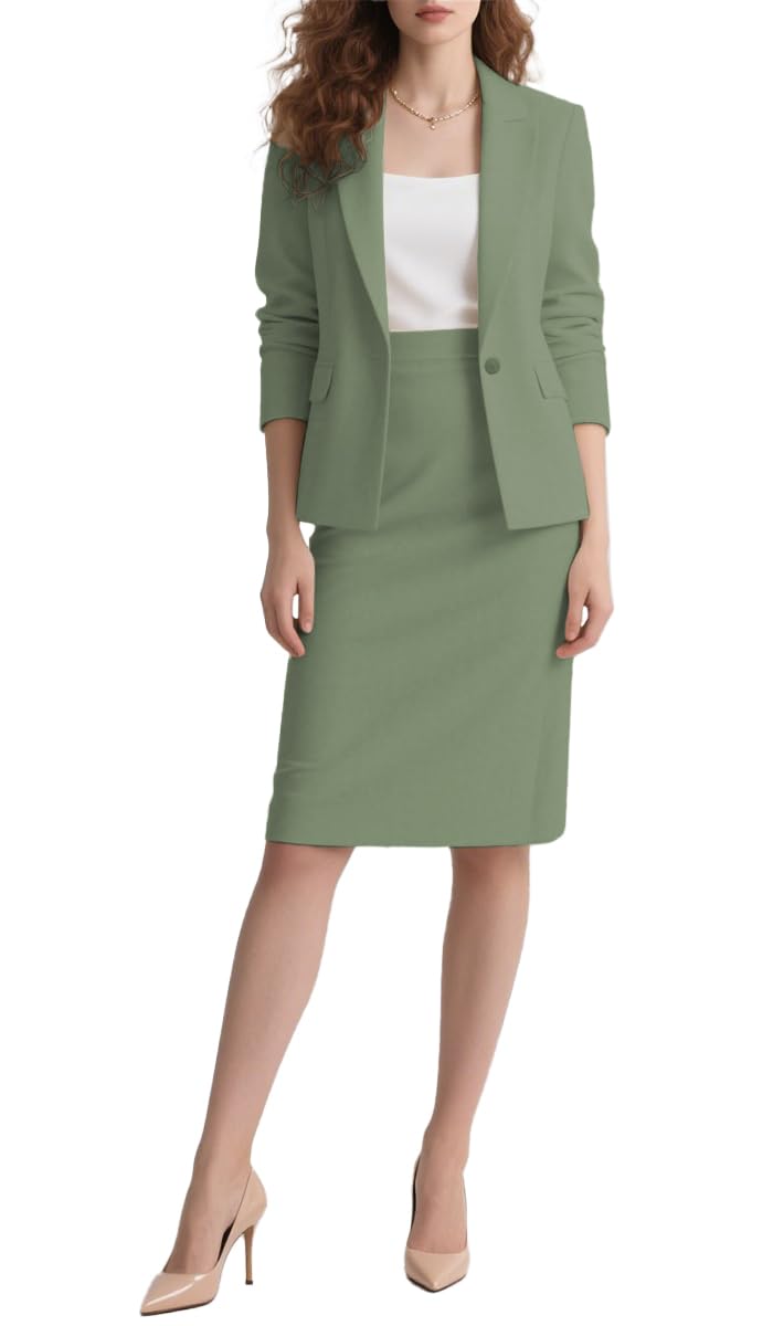 Womens Business Skirt Suit Set Blazer Sets Women 2 Piece Outfits Blazer and Pencil Skirt Interview Outfits
