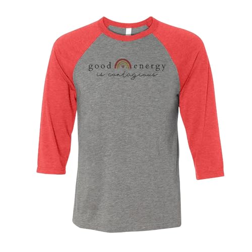 Good Energy Is Contagious Three-Quarter Raglan Sleeve Baseball Shirt Unisex miniatura 1