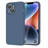iPhone14 Plus ケース シリコン アイフォン14plusケース 耐衝撃 スマホケース 携帯カバー ストラップホール付き ワイヤレス充電 指紋防止 柔軟 軽量 薄型 カバー マット質感 持ちやすい 滑り止め すり傷防止 iphone 14 plus 6.7インチ用（ブルー）