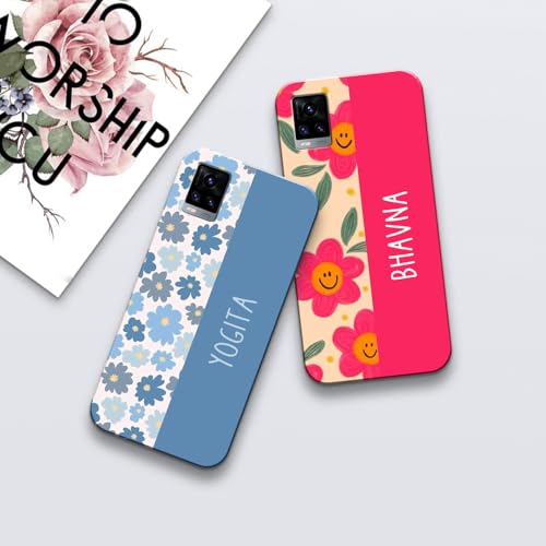 Image of COLORflow Back Cover Compatible with Vivo V20 | Floral Names Color Customized Back Cover Compatible with Vivo V20