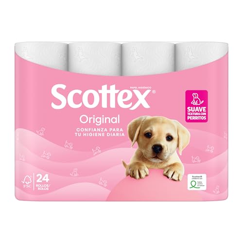 Scottex Original Papel Higiénico, 24 Rollos