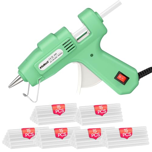 Image of ROMECH 20W Mini Hot Glue Gun with 90 Glue Sticks Set, Fast Preheating Hot Glue Gun Kit Heavy Duty Gluegun for Craft, DIY, Repairs (Green)