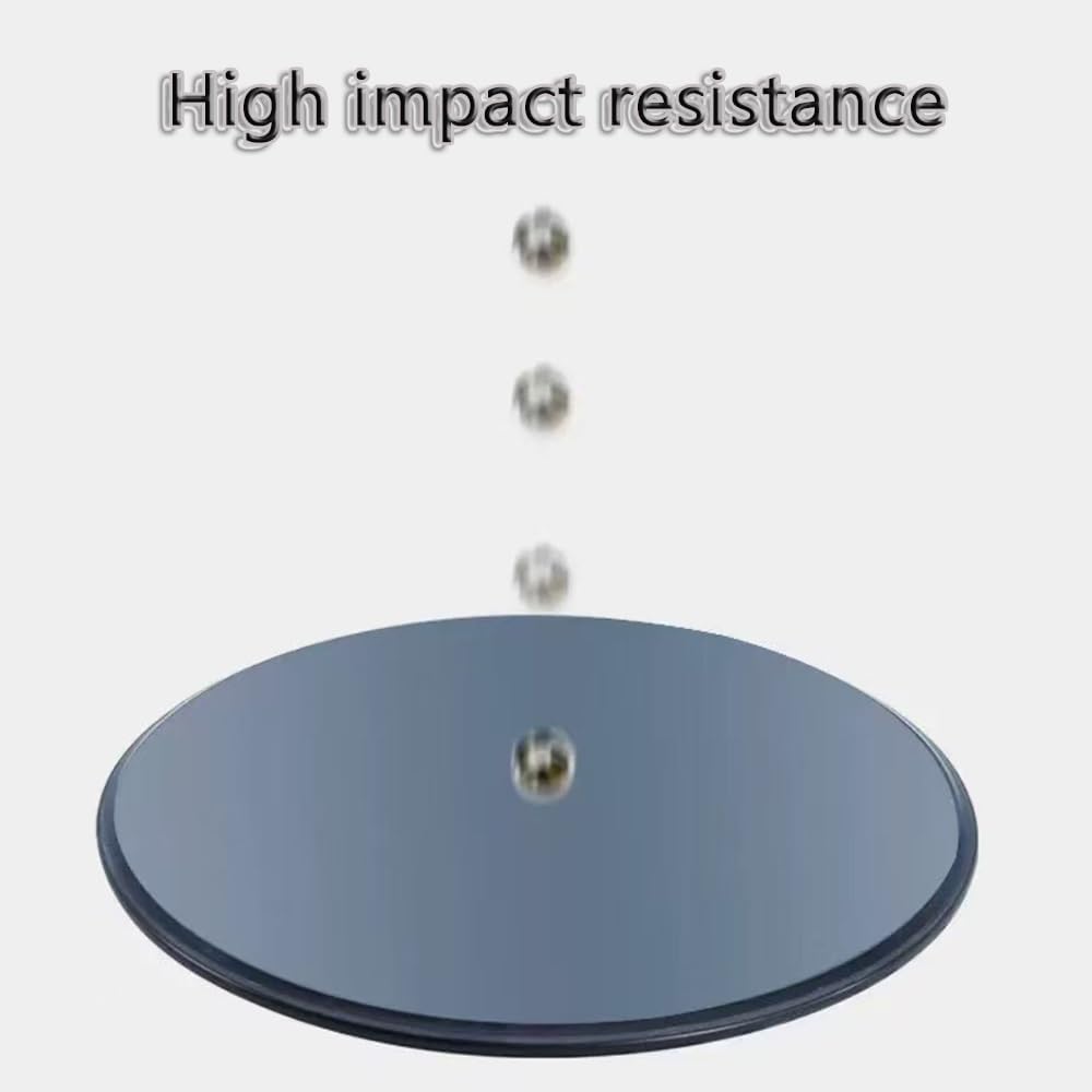 Glass Tabletop 18" 24" 28" Round Tempered Glass Table Top Flat Polished Edge Glass Surface Blue Replacement Surface for Dining Patio Table Top(58cm/22.8in)