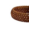 COLORFUL BLING 2Pcs Handwoven Wooden Braided Rattan Knit Cuff Bracelet Natural Bamboo Square Round Geometric Chunky Wrap Bangle for Women Ethnic Tribal Wrist Jewelry-A rattan #3