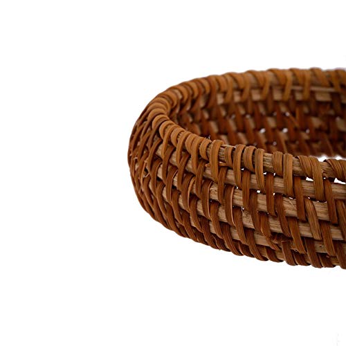 Colorful Bling 2Pcs Handwoven Wooden Braided Rattan Knit Cuff Bracelet Natural Bamboo Square Round Geometric Chunky Wrap Bangle For Women Girls Ethnic Tribal Wrist Jewelry-A Rattan #TOP3