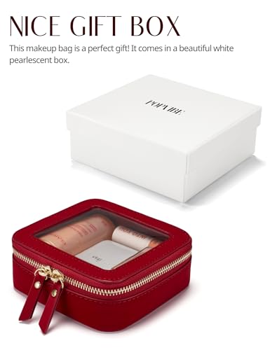 Popvibe Clear Makeup Bag Travel Cosmetic Case Transparent Toiletry Bag with Zipper, Portable Make Up Organizer Traveling Compact Car Bag for Essentials