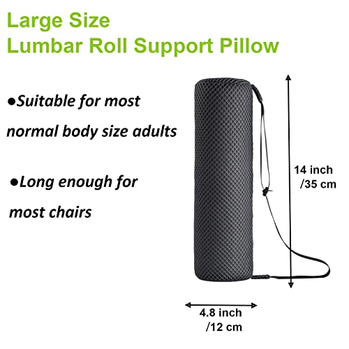Esme L&H Lumbar Support Pillow For Office Chair Lumbar Roll For Chair, Breathable 3D Air Mesh Fabric, Lumbar Roll Pillow For Lower Back Back Roll Support Pillow With Adjustable Elastic Strap… #TOP6