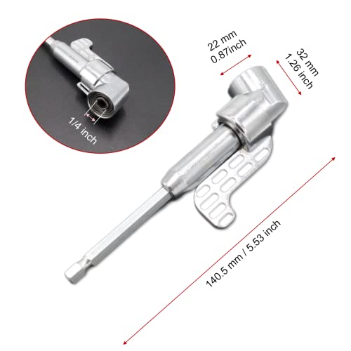 Joyangy 105 Degree Right Angle Drill Adapter Power Screwdriver Drill Extension Attachment, Flexible Drill Bit Extension With 6.35Mm Hex Drive Shaft For Use In Tight Spaces #TOP2