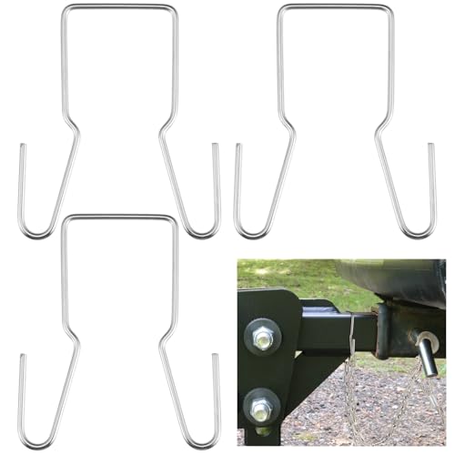 Hicarer 4 Pcs Safety Chain Hanger for Trailer Hitch Safety Chain Holder Bracket for 2 Inch Shank, Safety Chain Hanger Trailer Chain Holder - Keeps Chains Off Road While Towing