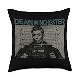 Supernatural Dean Mug Shot Throw Pillow