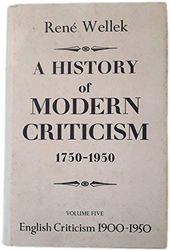 Buy English Criticism, 1900-50 (v. 5) (History of Modern Criticism, 1750-1950) — BookShops.in