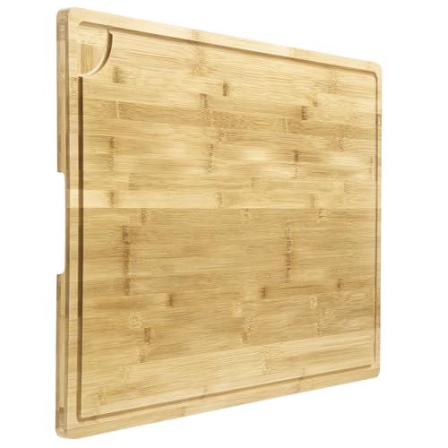 GarveeHome Extra Large Bamboo Cutting Board, 30 x 20 Inch Wooden Chopping Board for Kitchen, Butcher Block with Juice Groove and Handles, Stove Top Cover, Over Sink Noodle Board