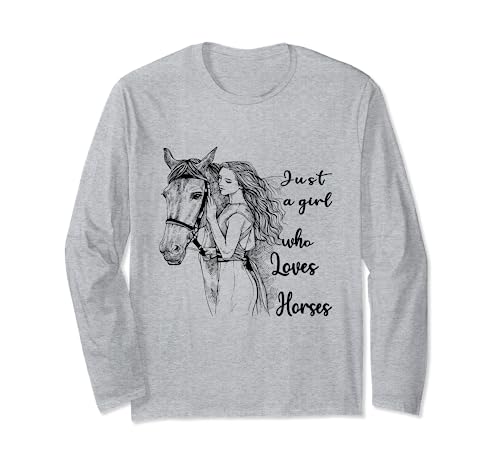Solo una ragazza che ama i cavalli Equitazione Amante dei cavalli Maglia a Manica