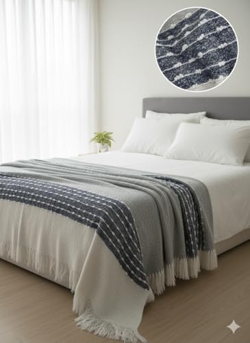 Image of Super Soft Fluffy Plaid Throw Blanket 100% Arcylic Cashmere Like- Bedspread for Living Room, Sofa, Couch, Picnic | 60 x 70 inch