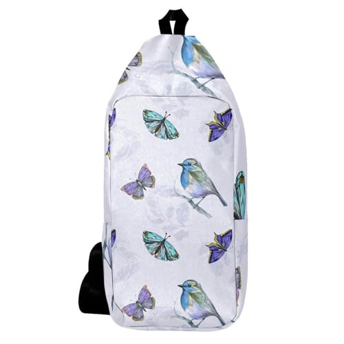 Mochila de hombro Elagant con diseño de mariposa y pájaro bolsa cruzada multicolor para viaje
