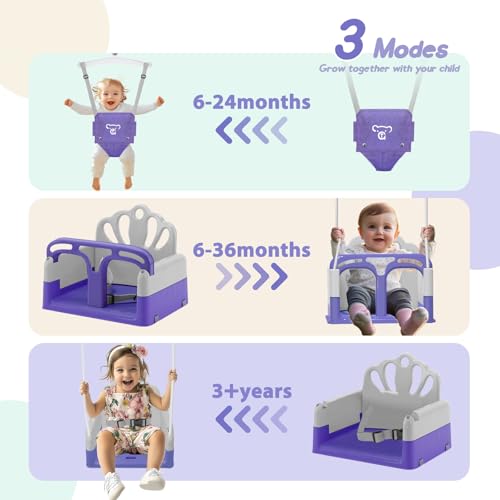 image for Yozoia Foldable Toddler Swing Set and Baby Jumper, Indoor & Outdoor Us