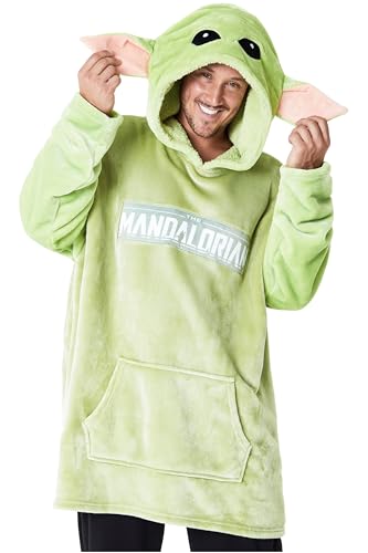 Disney The Mandalorian Hoodie Herren Oversized aus Fleece, Baby Yoda...