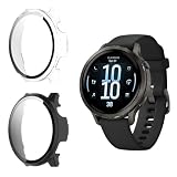 Funrae Custodia Compatibile con Garmin Venu 4 41mm [2 Pezzi], Cover Protettiva Telaio Rigida PC [Con Vetro Temperato] HD Clear Anti-Graffio Protezione Case - Trasparente&Nero