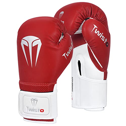 Twisto Boxing Gloves Sparring X7 (10 oz, Red/White), Red / White