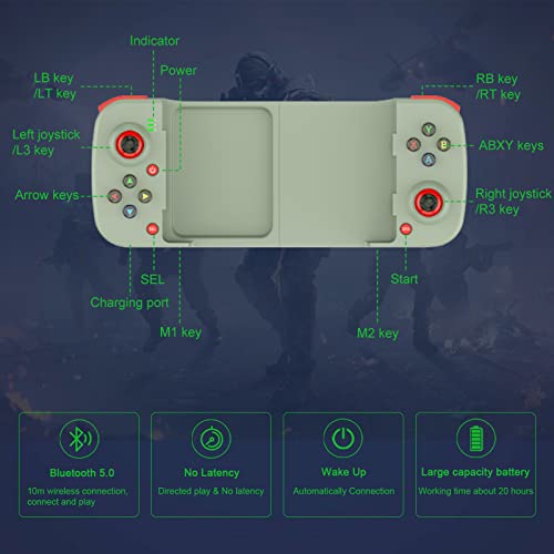 Megadream Mobile Game Controller Gamepad For Iphone Ios Android Pc: Works With Iphone 14/13/12/11/X, Ipad, Samsung Galaxy, Tcl, Tablet, Call Of Duty, Apex Legends - Directly Play (Green) #TOP5
