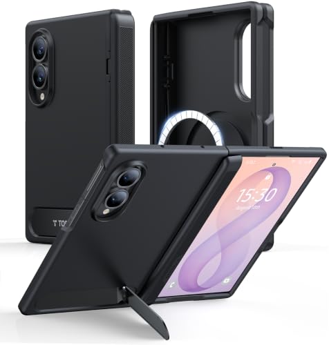 TORRAS for Samsung Galaxy Case, Magnetic & Flush Stand Translucent Black