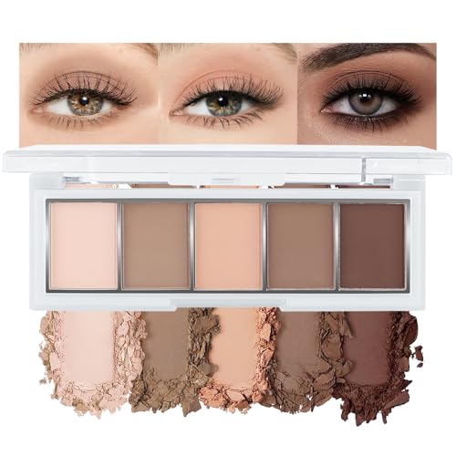 Hxssll Matte Eyeshadow Palette, Cool Taupe Grey Brown Eye Shadow, Ash Brown Charcoal Eyeshadow, Soft Blendable Smokey Makeup, Long Lasting Waterproof Eyeshadow for Daily Office Smokey Look, Sombra de Ojos 06 2Pcs