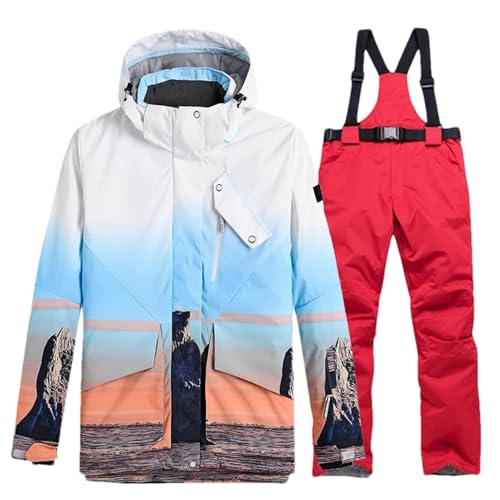 GaoLeAve Snökläder för män set snowboarddräkt skidkläder skidjacka byxa, Jacka Byxa_G, L
