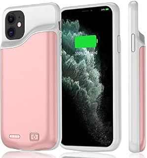 YISHDA Battery Case for iPhone 11, 7000mAh Portable Protective Charging Case Rechargeable Extended Battery Pack Charger Cover Compatible with iPhone 11 (6.1'), Rose Gold
