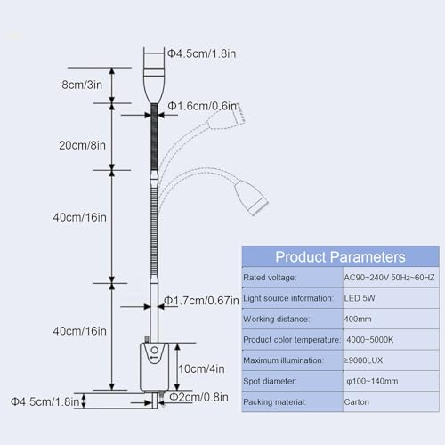 Lampe chirurgicale à LED à luminosité réglable pour examen