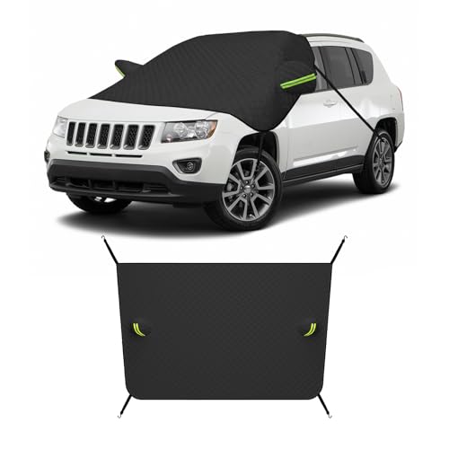 Image of Yourkar Car Windshield Cover for Snow and Ice, Magnetic Windscreen Snow Covers with Side Mirror Cover, Universal Windproof Cover for Automotive Windshield, Car Accessories (Black)