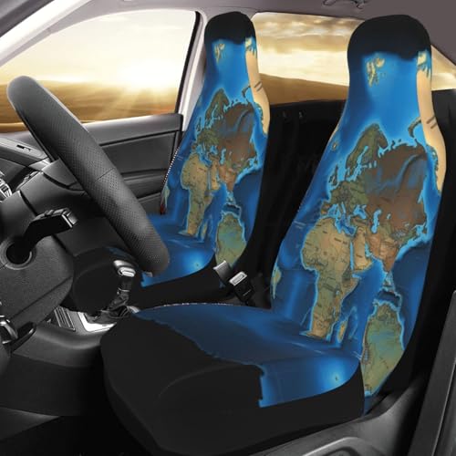 Housse de siège avant imperméable de luxe avec carte du monde