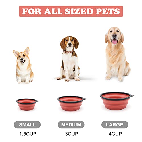 Collapsible Dog Cat Bowls 2 Pack Travel Dog Bowls Portable Pet Water Bowl Dog Cat Food Feeder Walking Hiking Camping Bowl For Small Medium Large Dogs (Small, Haze Purple & Coral Pink) #TOP3