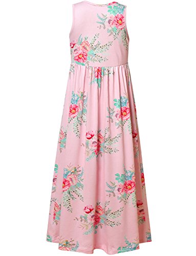 Girls Dresses For Kids Summer Pink Floral 4-5Years/Height:43in2