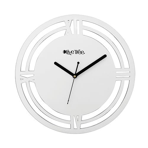 Image of Olive Tree Wooden Designer Non- Ticking Silent Wall Clock for Home | Wooden Wall Clock for Living Room Bedroom | Designer Wooden Stylish Clocks for Home /Wall Dcor - 1015